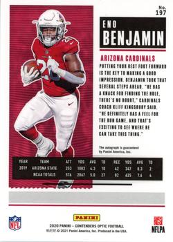 2020 Panini Contenders Optic #197 Eno Benjamin Arizona Cardinals Rookie Auto