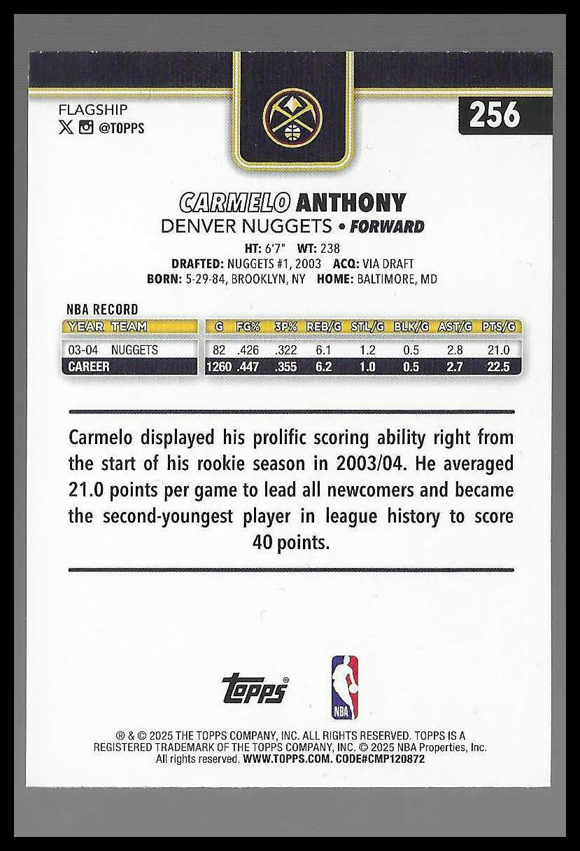 2025-26 Topps #256 Carmelo Anthony Diamante Denver Nuggets