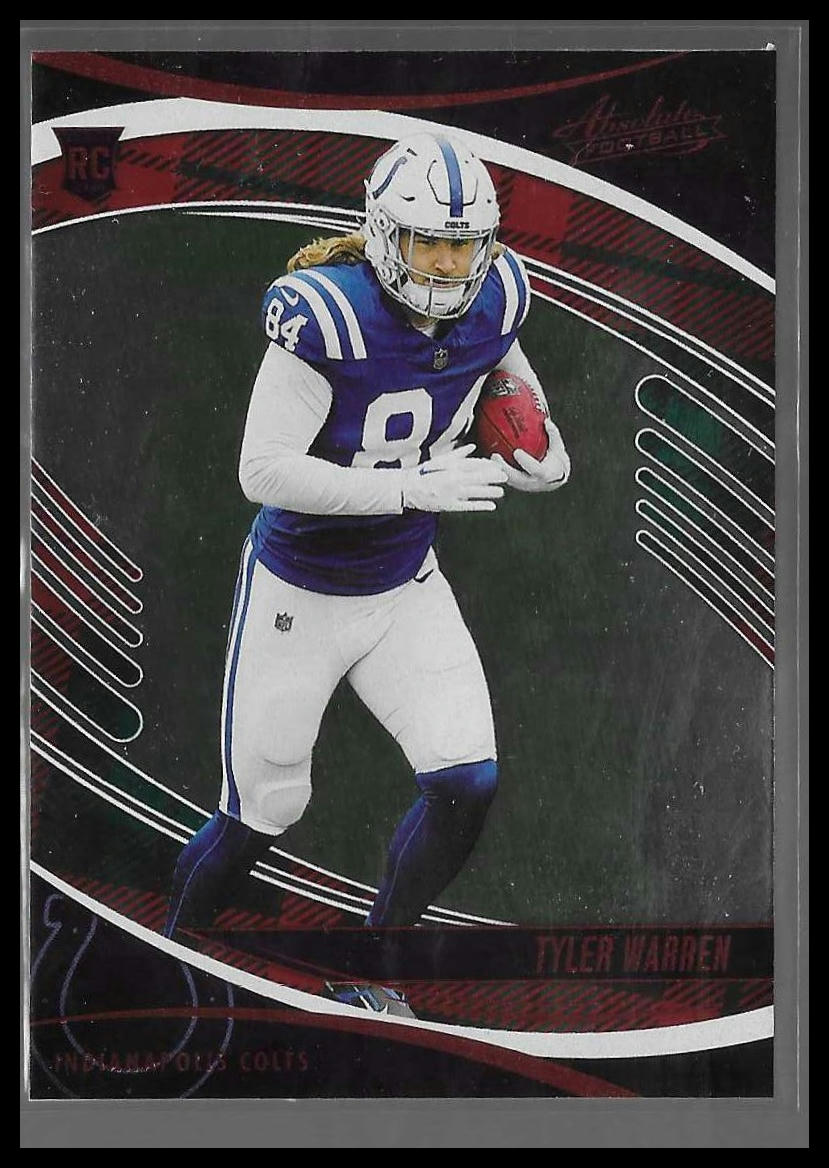 2025 Panini Absolute #195 Tyler Warren Red & Green Indianapolis Colts Rookie