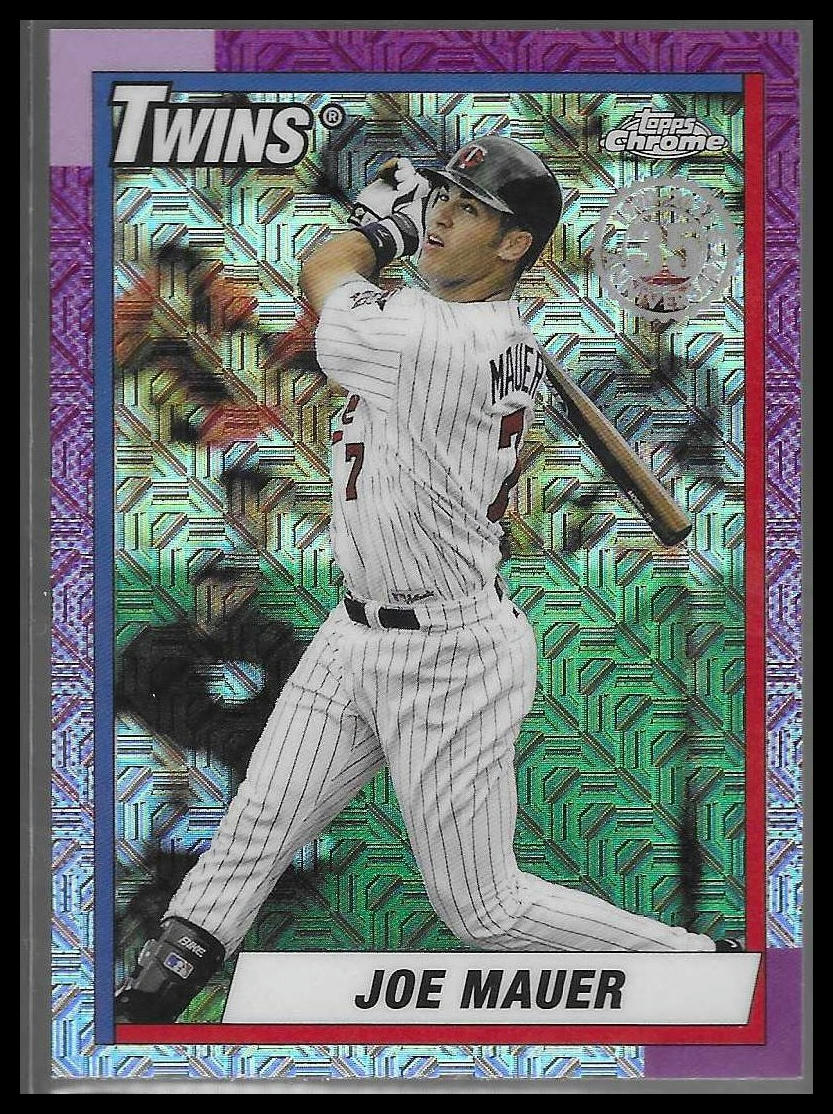 2025 Topps Update #U90C-100 Joe Mauer 1990 Topps Baseball Chrome Silver Pack