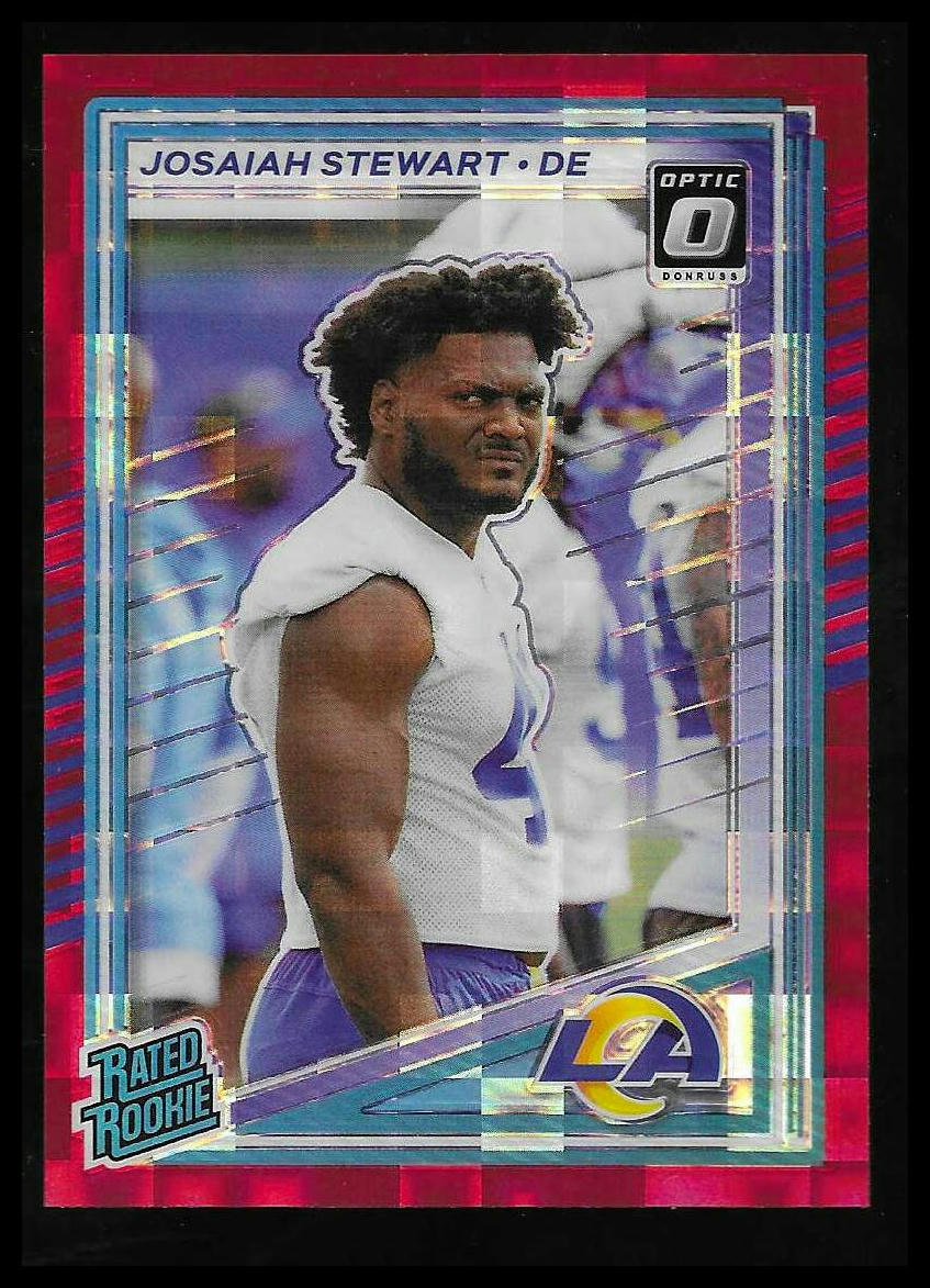 2025 Donruss #376 Josaiah Stewart Optic Rated Rookies Preview Red Pandora