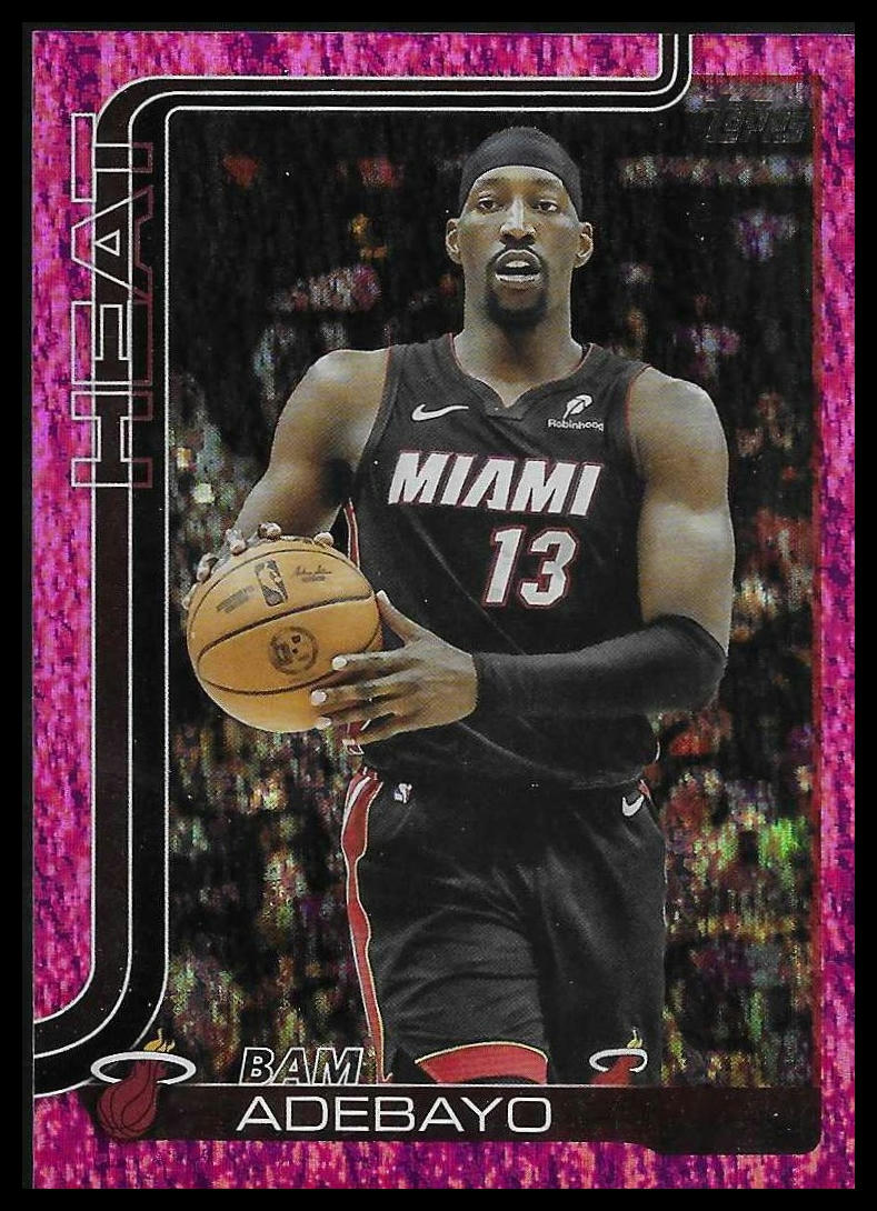 2025-26 Topps #75 Bam Adebayo Pink Holo Foil Miami Heat