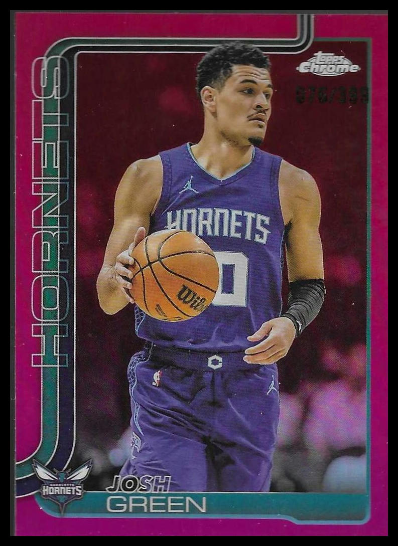 2025-26 Topps Chrome #47 Josh Green Magenta Refractor #/399 Charlotte Hornets