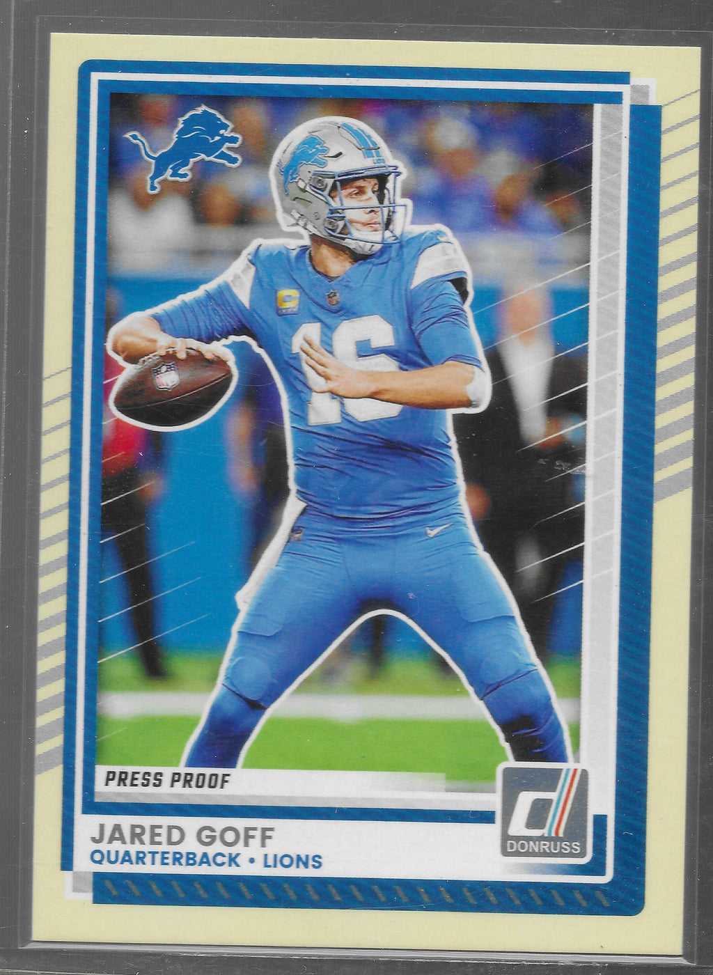2025 Donruss #220 Jared Goff Press Proofs Yellow Detroit Lions