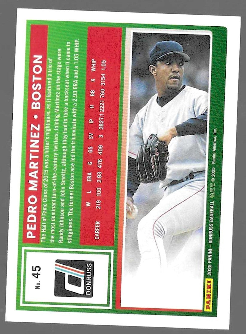 2025 Donruss #45 Pedro Martinez Laser Boston Red Sox