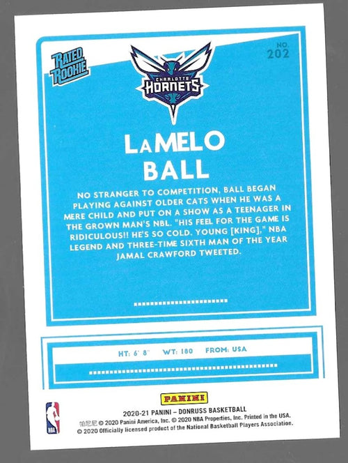 2020-21 Donruss #202 LaMelo Ball Charlotte Hornets Rookie