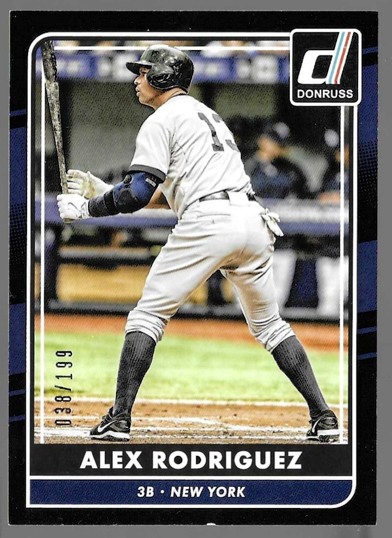 2016 Donruss #138 Alex Rodriguez Black Border #/199 New York Yankees