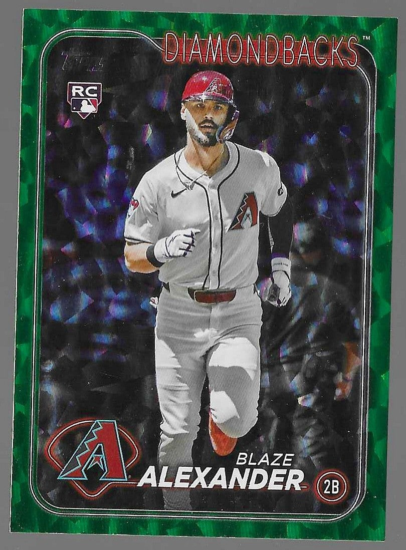 2024 Topps Update #US197 Blaze Alexander Green Crackle Foilboard #/499 Rookie