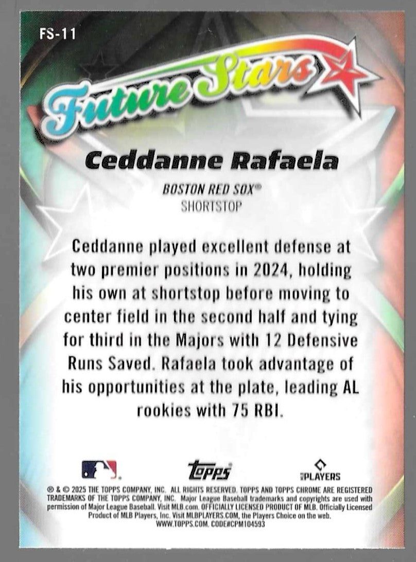2025 Topps Chrome #FS-11 Ceddanne Rafaela Future Stars Boston Red Sox