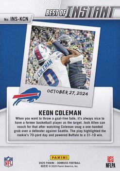 2025 Donruss #INS-KCN Keon Coleman Best of Instant Buffalo Bills