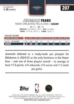 2025-26 Topps #207 Jeremiah Fears Diamante